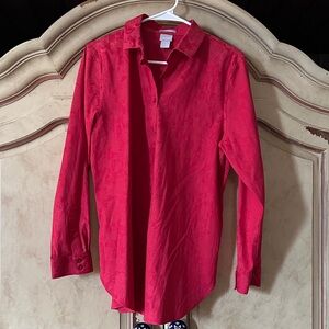 Chico's Red Women’s Casual Button-Down Shirt